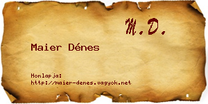 Maier Dénes névjegykártya