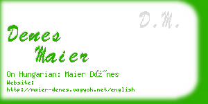 denes maier business card